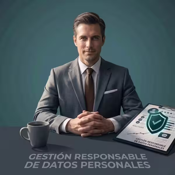 Documento de privacidad digital sobre escritorio profesional